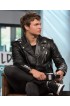 Ansel Elgort Baby Driver Black Motorcycle Leather Jacket